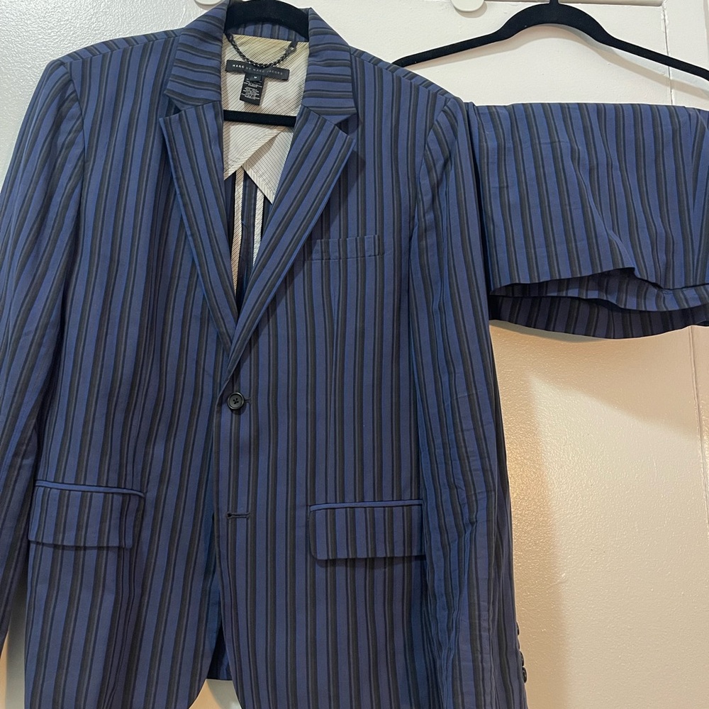 Marc By Marc Jacobs Blue and Black Striped Blazer
